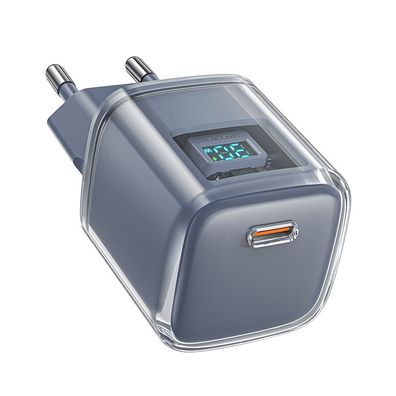 USB-C Ladegerät Acefast A53 GaN 30 W PD Netzteil mit LED Display grau