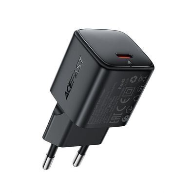 Wandladegerät Acefast A117 GaN 20W USB-C PD Schnellladegerät Schwarz