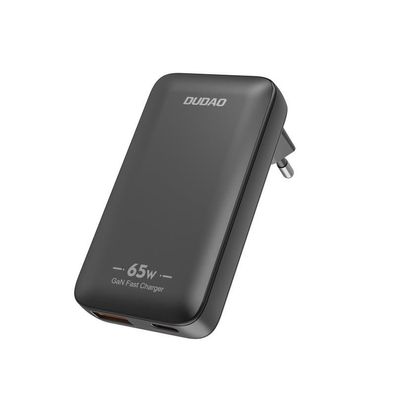 Wandladegerät Dudao A65Q 65W GaN, USB-C PD und USB-A, EU/US, Schwarz