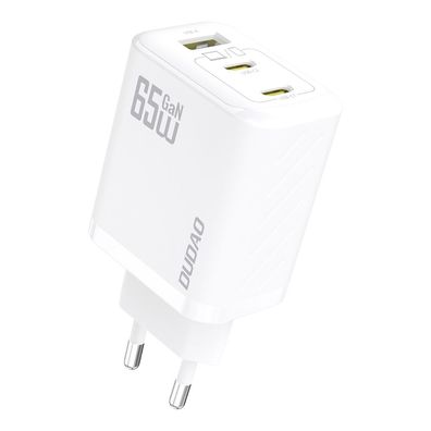 USB-Ladegerät Dudao A29 65W GaN mit 2x USB-C und 1x USB-A, Weiß