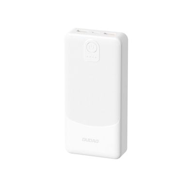 Powerbank Dudao K10 10000 mAh, 2x USB-A 2,4 A, USB-C Eingang, weiß