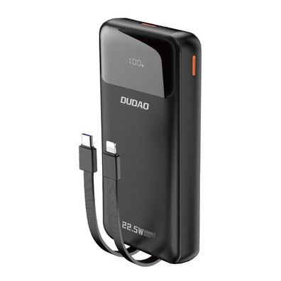 Powerbank Dudao K15Pro 20000mAh 22,5W PD mit integriertem USB-C und Lightning Kabel