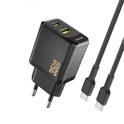 USB-Ladegerät Dudao A27MaxCEU 35W GaN PD QC USB-C und USB-A mit USB-C Kabel schwarz