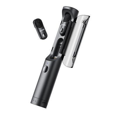 Drahtloses Mikrofon BOYA MAGIC-05 2,4 GHz USB-C 2 Sender Ladecase Schwarz