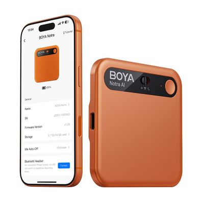 Diktiergerät BOYA Notra mit KI-Transkription 64 GB Speicher orange