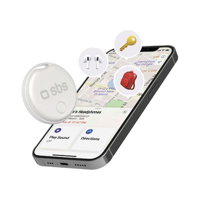 Schlüsselfinder SBS Track My Circle, kompatibel mit Apple Wo ist, IP65, Weiß