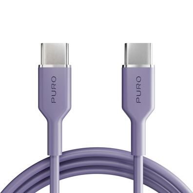 USB-C Ladekabel Puro ICON 60 W 1,5 m USB-C auf USB-C Lila