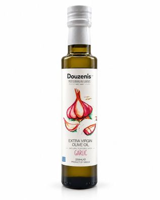 Douzenis Olivenöl Extra Vergine mit Knoblauchgeschmack 1x 250ml aus Griechenland