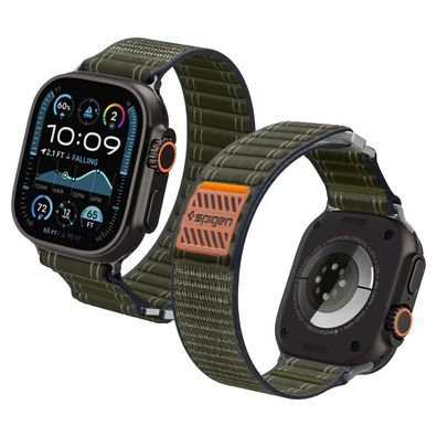 Armband Spigen WBF0 für Apple Watch 44 45 46 49 mm Nylon grün
