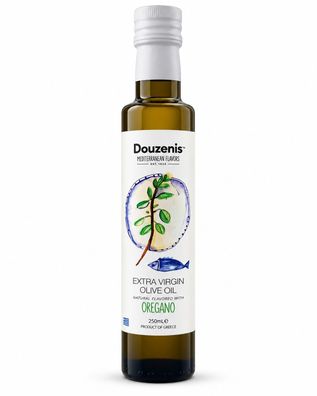 Douzenis Olivenöl Extra Vergine mit Oregano Geschmack 1x250ml Extra Natives Olivenöl