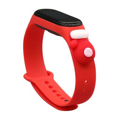 Armband für Xiaomi Mi Band 5/6 Strap Xmas Silikon Weihnachtshandschuh Rot