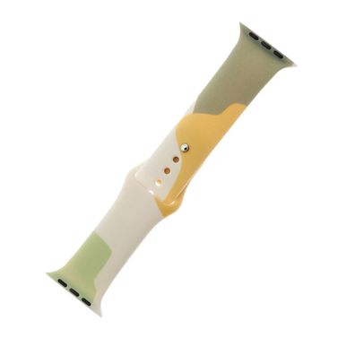 Silikon Armband Moro für Apple Watch 42 44 45 49 mm Camouflage Beige Grün Muster 6
