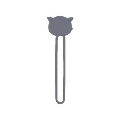 Kabelbinder Hurtel Silikon Kabelhalter Katzenmotiv grau 9,5 x 3 x 0,5 cm