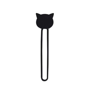 Kabelbinder Silikon Hurtel Katzen-Motiv schwarz 3 x 9,5 x 0,5 cm