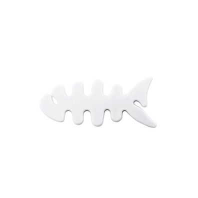 Kabelaufwickler Hurtel Fisch-Design weiß für Kopfhörerkabel, flexibel