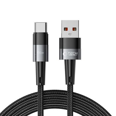 USB-Kabel Tech-Protect UltraBoost USB-A auf USB-C 66W 6A 2 m grau
