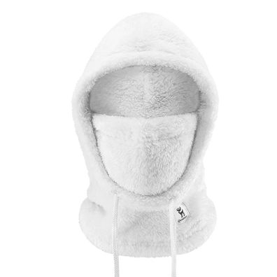 Ski-Sturmhaube Qunature Arctic Velvet Größe L Weiß Fleece mit Kordelzug