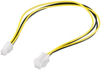 goobay Internes PC Stromkabel 4 Pin P4 Stecker auf 4 Pin P4 Buchse schwarz/gelb 0,37