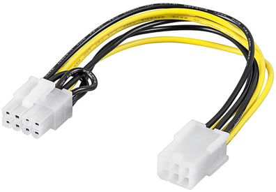 goobay Internes PC Stromkabel Pci Express 6 Pin Buchse auf Pci Express 8 Pin Buchse s