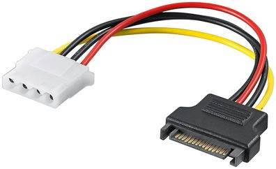 goobay PC Stromkabel/Stromadapter SATA Buchse zu 5,25" Buchse gelb/rot/schwarz 0,17 m