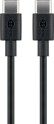 goobay USB C Lade und Synchronisationskabel für Geräte mit USB C Anschluss schwarz 0,