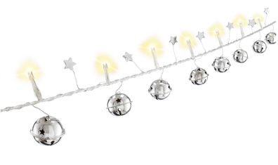 goobay 10er LED-Lichterkette "Glöckchen" mit Timer warmweiß 3000 K 1,3 m (1er Faltsch