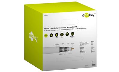 goobay Antennenkabel 120 Koax 4 x geschirmt CCS für höchste Anforderungen im Bereich