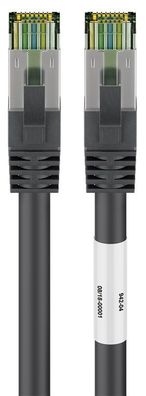 goobay CAT 8.1 Patchkabel S/FTP PiMF mit halogenfreiem Kabelmantel AWG 24 schwarz 0,2