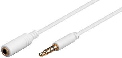 goobay Kopfhörer und AudioVerlängerungskabel AUX 3,5 mm slim CU weiß 5 m