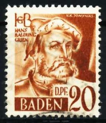 FZ BADEN 2. Ausgabe Spezialisiert Nr 21yII gestempelt X605FB2