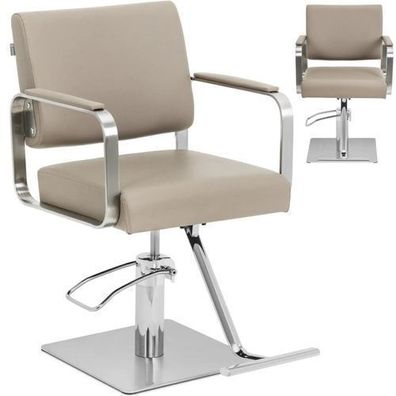 Physa OTLEY Friseur- und Kosmetikstuhl mit Fußstütze - beige und silber
