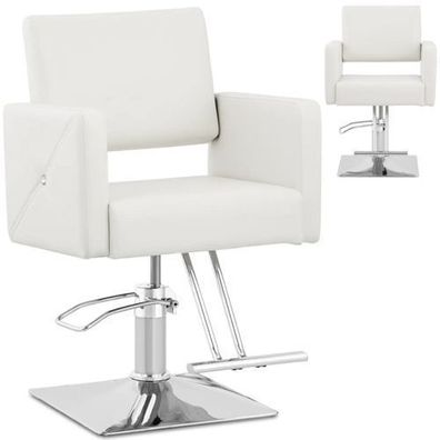 Carlisle Friseurstuhl mit Fußstütze - silber und weiß
