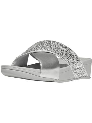 FitFlop Damen Sandalen Lulu Crystal-Mix Metallic Cross Slides JE2