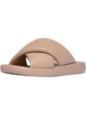 FitFlop Damen Sandalen Iqushion D-Luxe Padded Leather Cross Slides JB5
