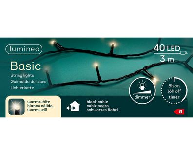 LED Basic-Beleuchtung Outdoor L.300cm 40L schwarz/warmes weiss