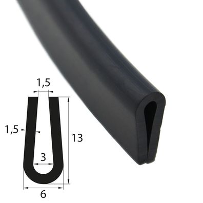 V7 Kantenschutz EPDM Gummiprofil Fassungsprofil Fassungsbereich: 3 mm Gummidichtung K