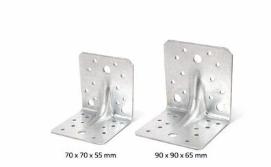 Winkelverbinder mit Steg 70x70x55 mm / 90x90x65 mm ETA-08/0215 verzinkt