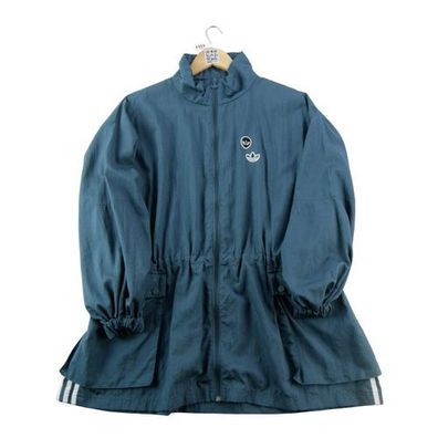 Adidas Damen Windjacke Long Windbreaker Blau Größe M #QWE7327