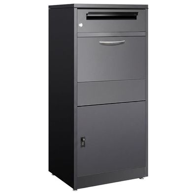 Stand Paketbox Drop-Box Paketbriefkasten mit sicherem Einwurfsystem 50x36x114cm