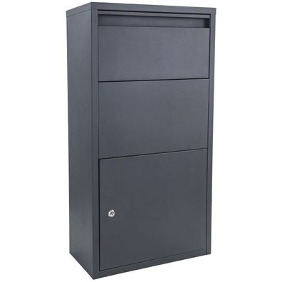 Wand Paketbox Drop-Box Paketbriefkasten mit sicherem Einwurfsystem 44x22x82,5cm