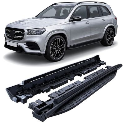 Alu Trittbretter Black Edition OE Look für Mercedes GLS X167 2019-2023