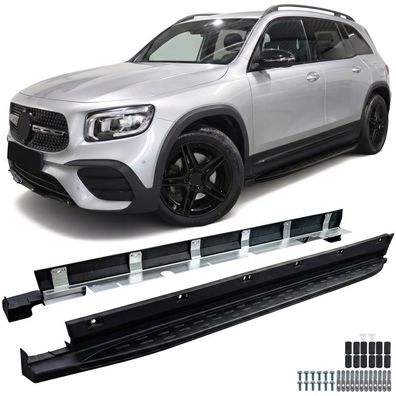 Alu Trittbretter Black Edition Flankenschutz OE Look für Mercedes GLB X247 19-25