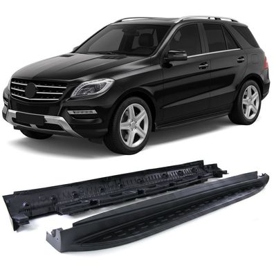 Alu Trittbretter Flankenschutz OE Style Schwarz + ABE für Mercedes ML W166 11-15