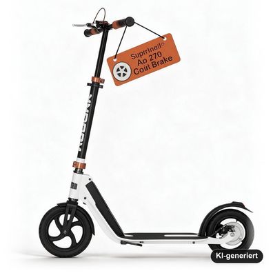 HUDORA BigWheel Air 230 Dual Brake Scooter schwarz/weiß – klappbarer Aluminium-C