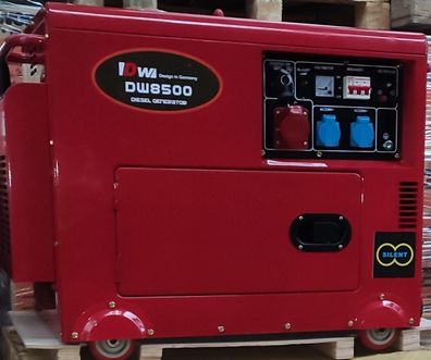 Dieselgenerator 6,5 kW DW8500 2×220 Volt 1×380 Volt Ausgang 12 V