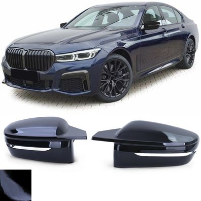Spiegelkappen Schwarz Glanz zum Austausch passend für BMW 7er G11 G12 ab 19