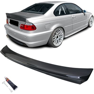 Heckspoiler Lippe Ducktail Carbon Look mit ABE passt für 3er BMW E46 Coupe 99-06