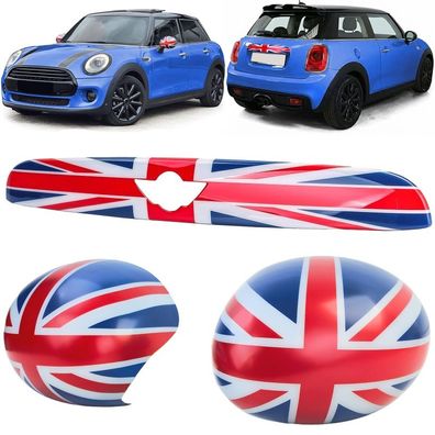 Spiegelkappen + Heckklappengriff Union Jack passend für Mini F55 F56 F57 13-17
