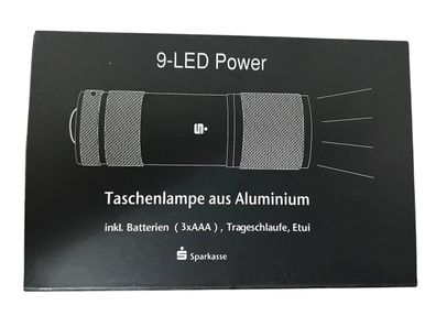 Status LED Taschenlampe Aluminium, 9 Stück, Rot und Blau