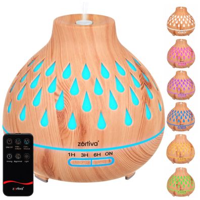 Aroma Diffuser Zortiva 400 ml Luftbefeuchter mit Fernbedienung und 7 LED Farben